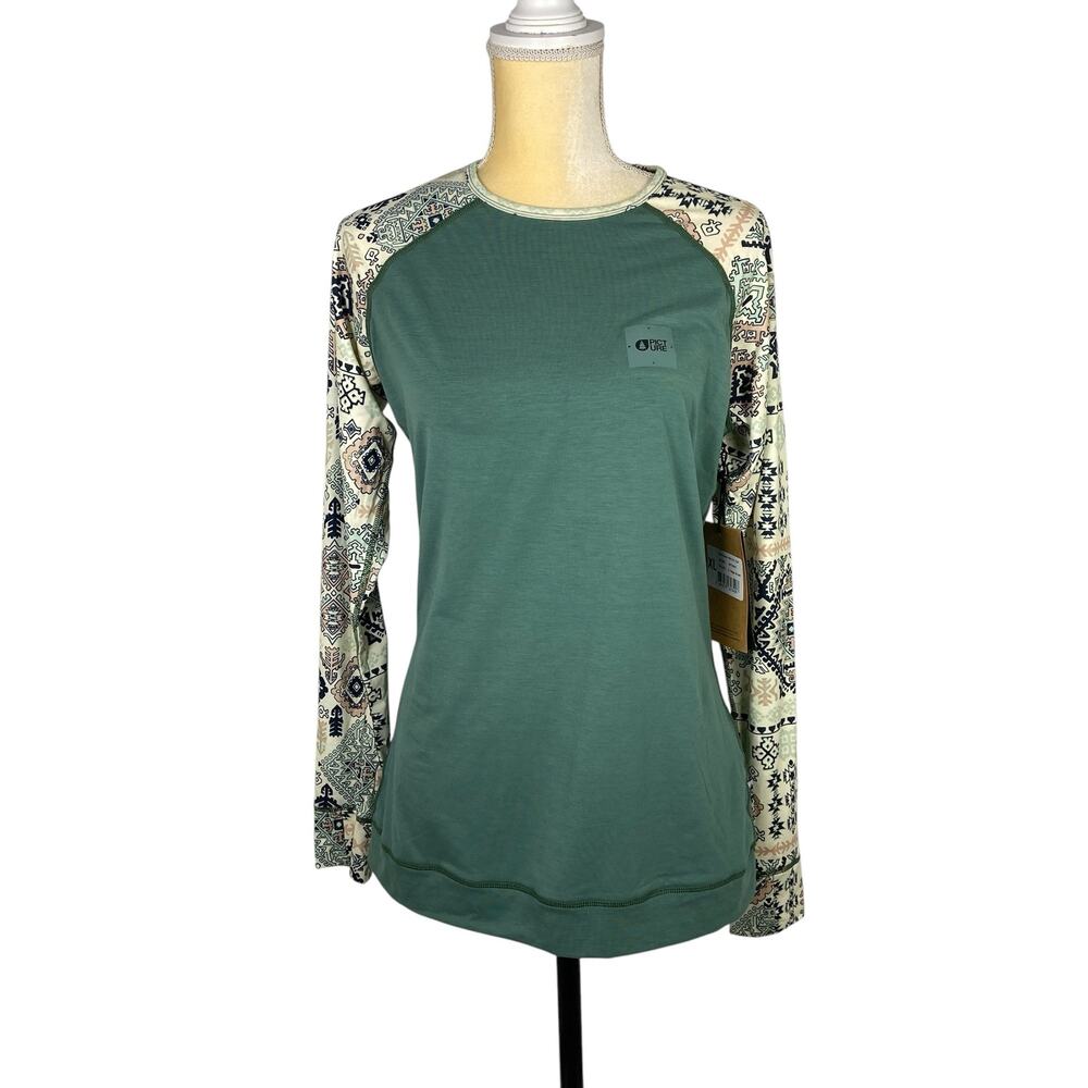 Picture Organic Clothing Milita Long Sleeves Top Sage Brush Women's Size XL